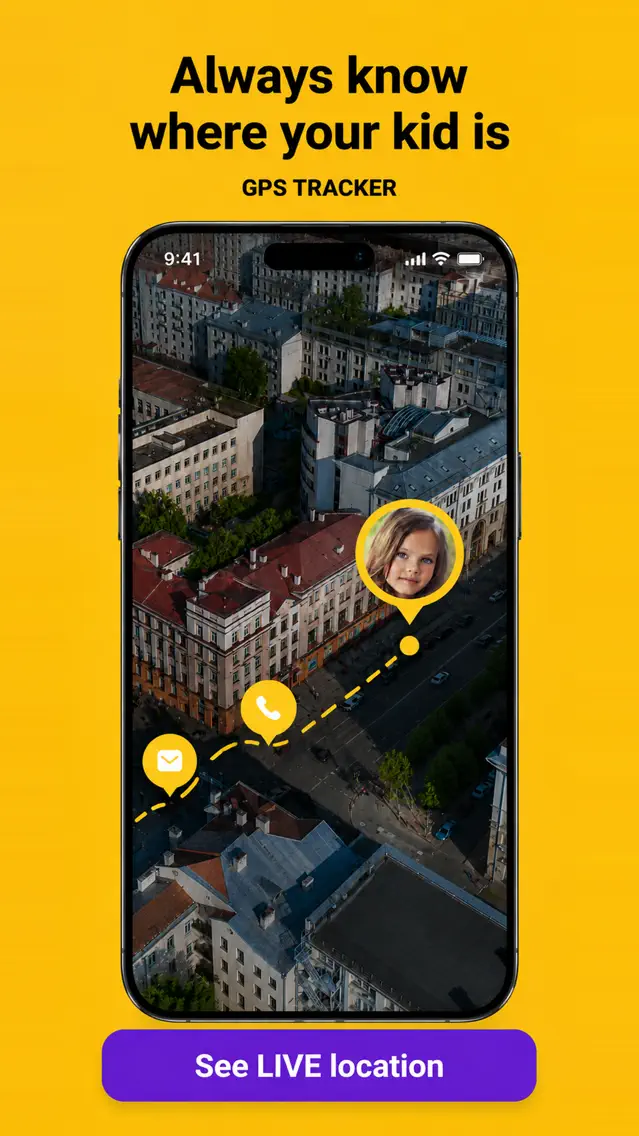 Official Geopapa App Store artwork illustrating a child’s location on a map